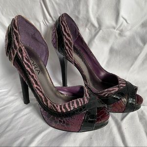 Sassy Purple Croc & Zebra Heels